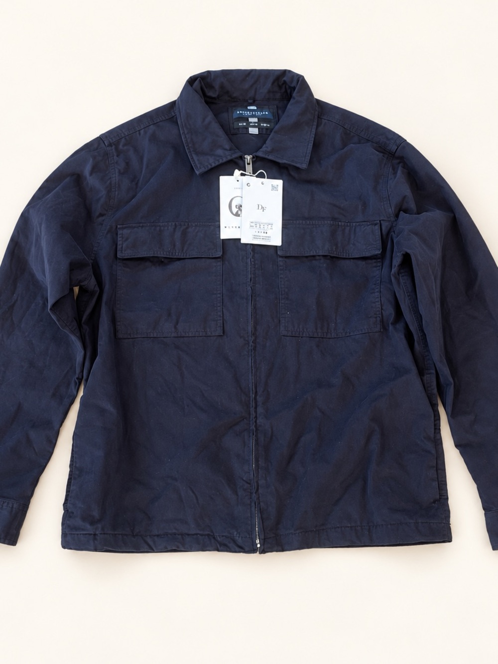 NWT Denim & Flower Ricky Singh Black Zip Front Utility Jacket Men’s XL